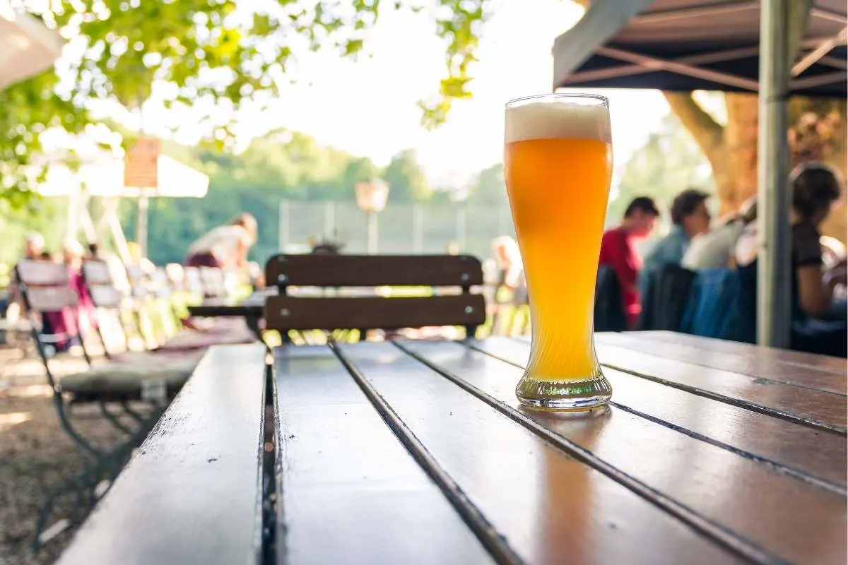 beer on picnic table