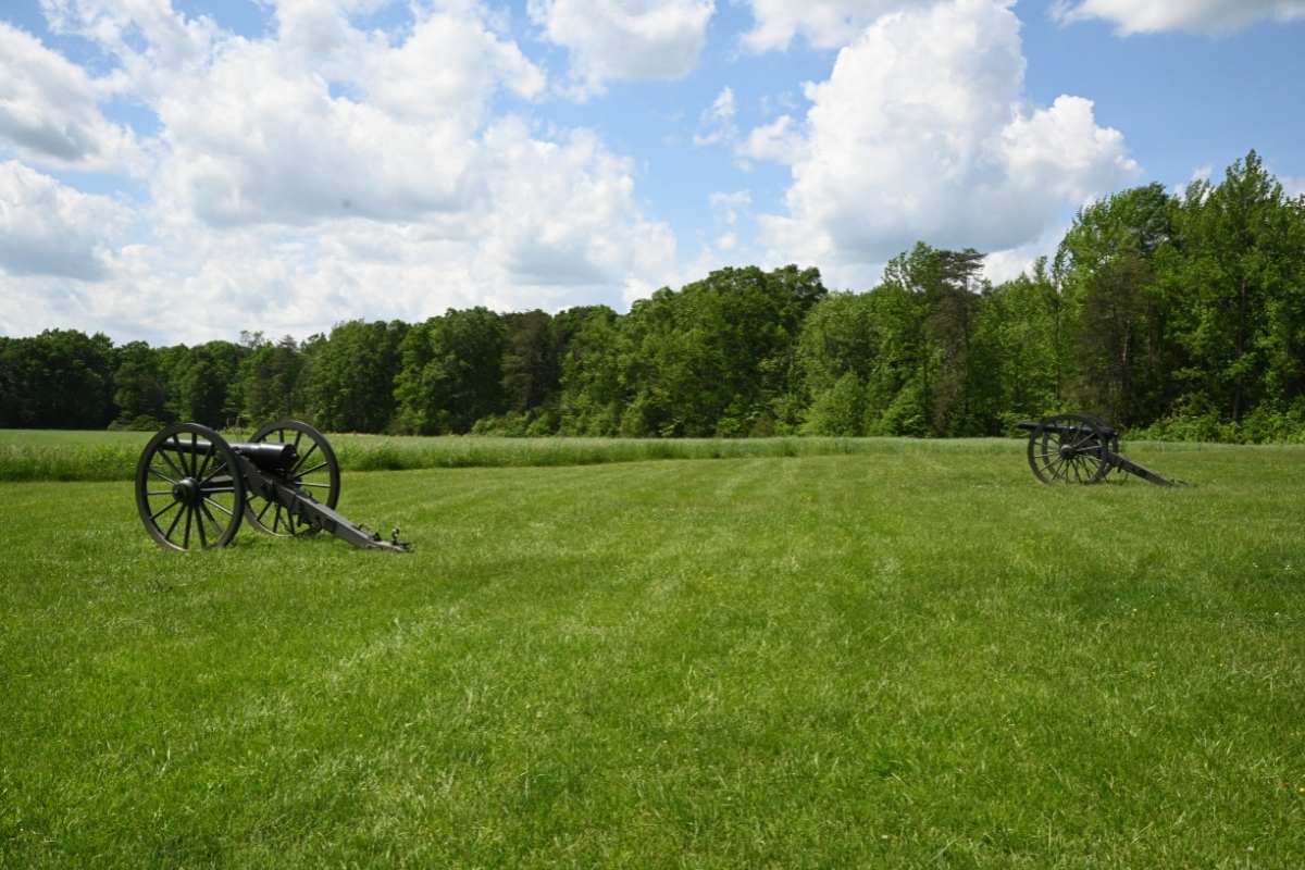 2 cannons on virginia grass field