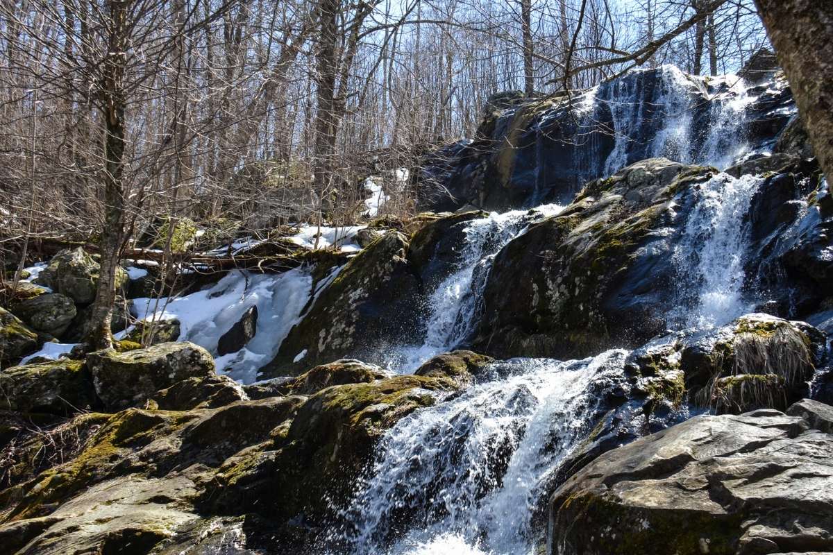 waterfall over rocks