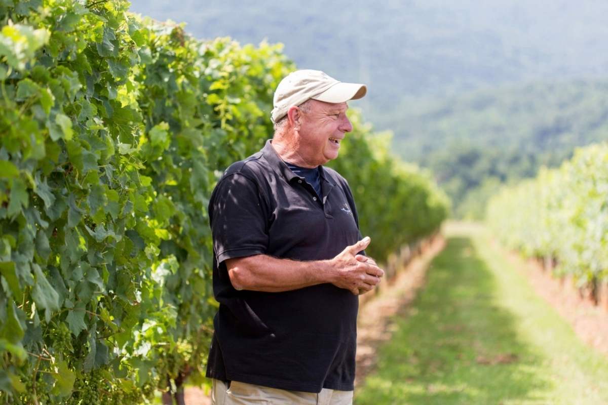 man in vineyards giving tour
