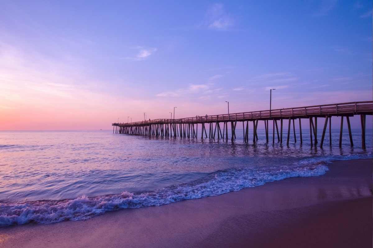 fishing pier in virginia beach at sunrise