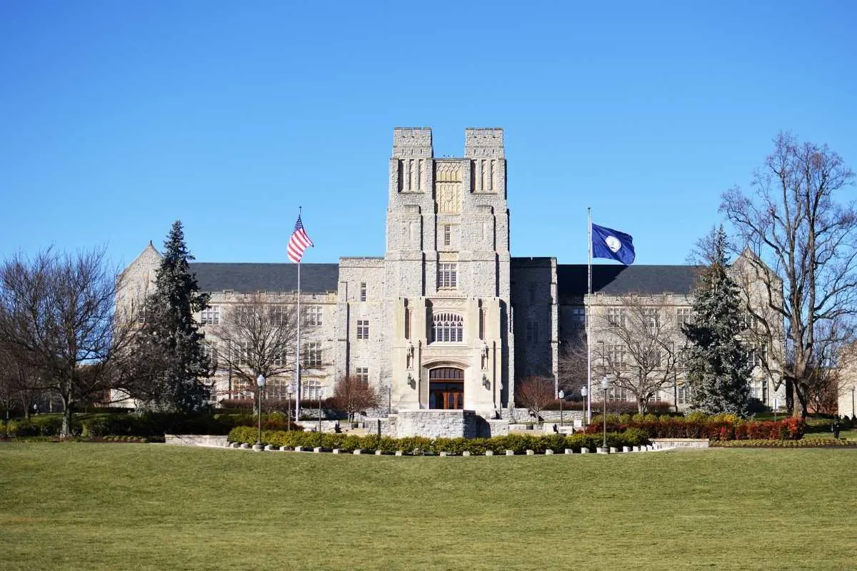 large gray college building