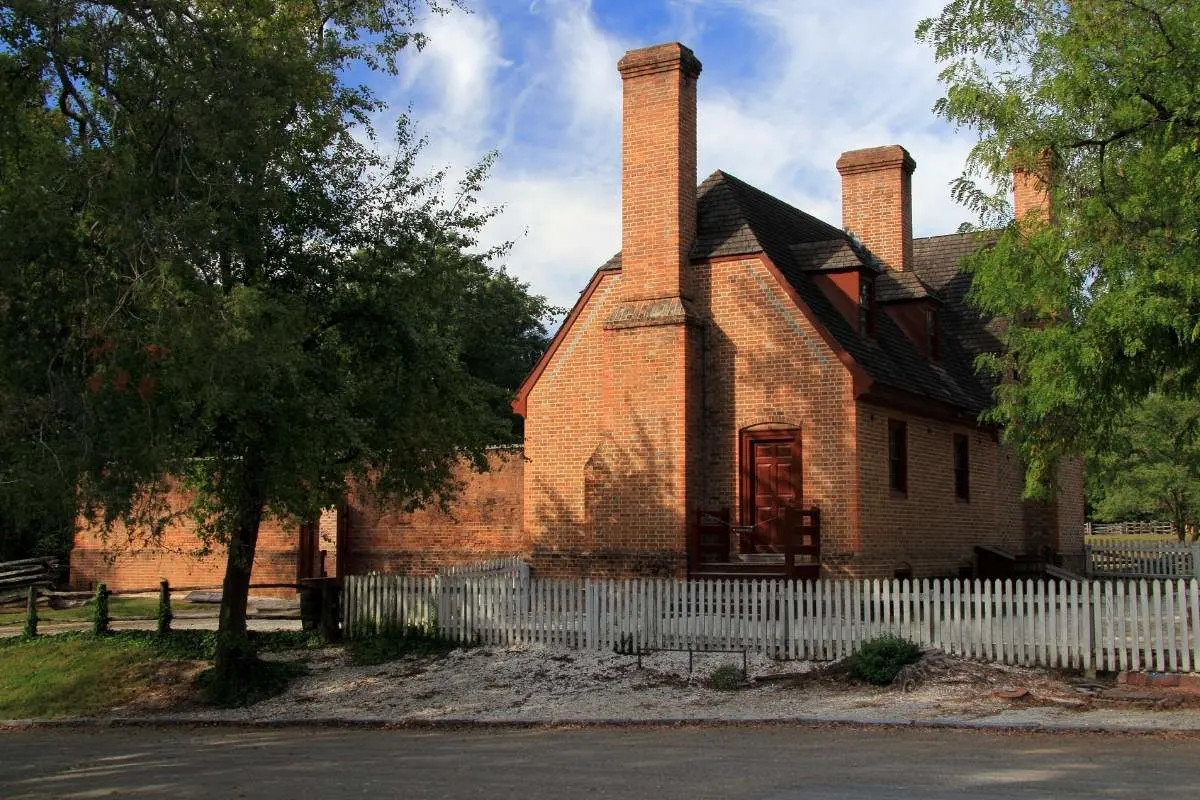 reproduction of small brick jail with chimneys