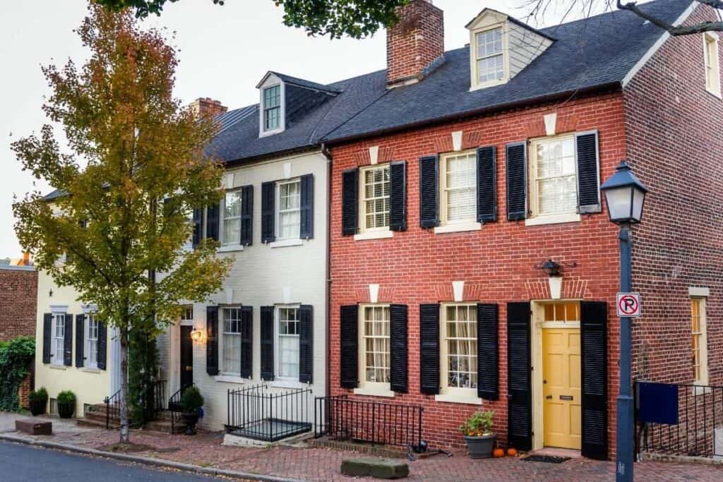 11 Best Neighborhoods In Northern Virginia To Live In Or Visit   Old Town Alexandria Homes 1024x683 