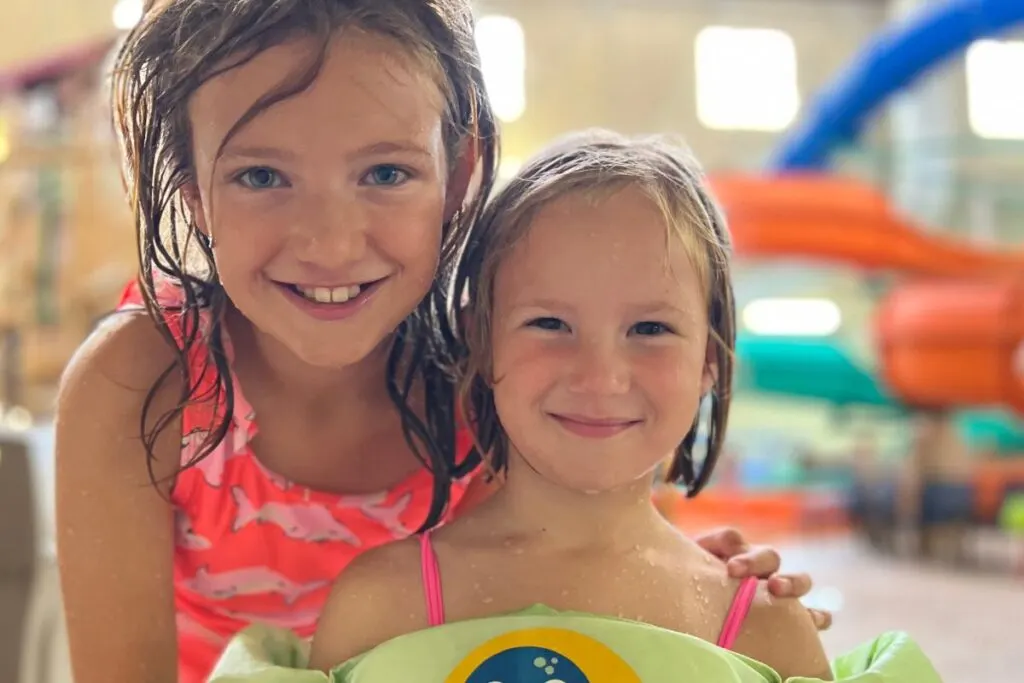 two girls at indoor waterpark