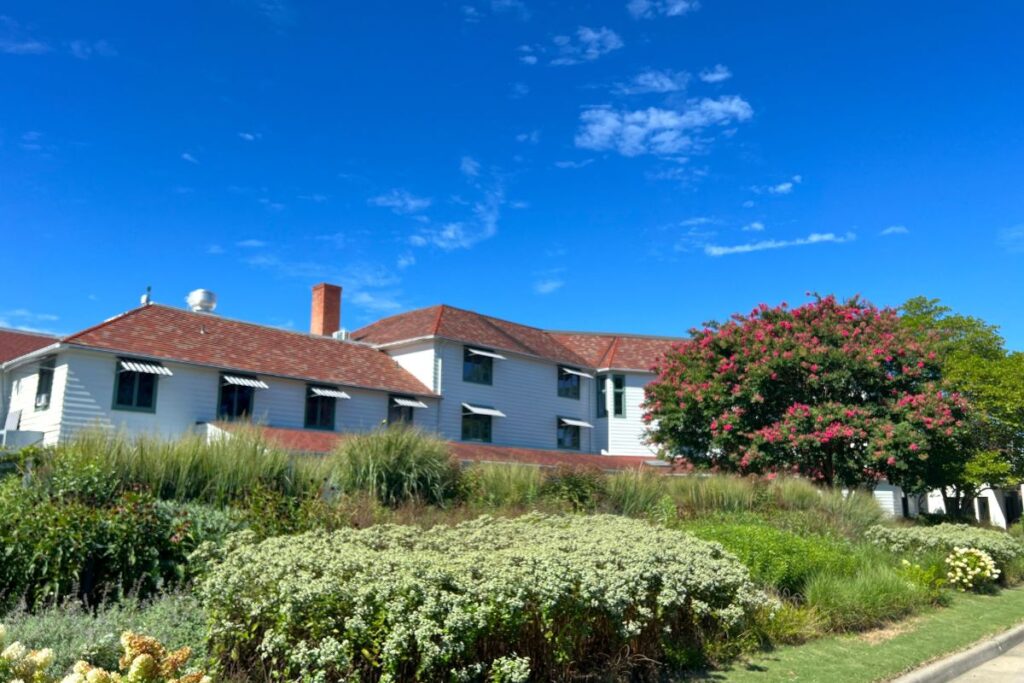 exterior large white hotel