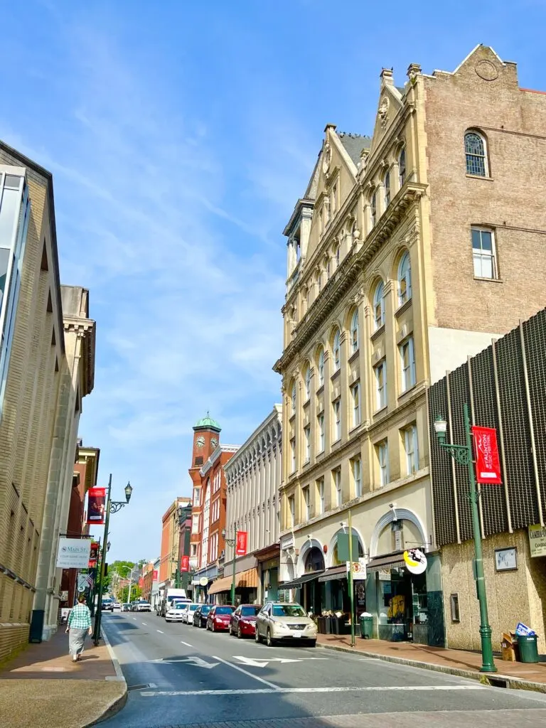 A building on a street in Staunton.